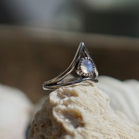 Zilveren ring Maansteen Crown Zilveren ring Maansteen Crown
