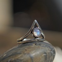 Zilveren ring Maansteen Crown Zilveren ring Maansteen Crown