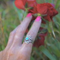 Zilveren Boho ring Indira Turquoise Zilveren Boho ring Indira Turquoise