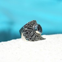 Zilveren Boho ring Blue Topaz Zilveren Boho ring Blue Topaz