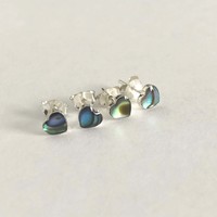 Zilveren oorknopjes Abalone hart Zilveren oorknopjes Abalone hart