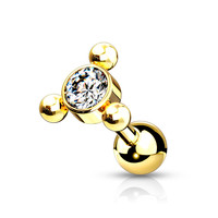 Piercing zirkonia small triangle gold dot Piercing zirkonia small triangle gold dot