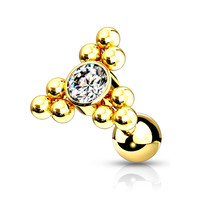 Piercing zirkonia big triangle gold dot Piercing zirkonia big triangle gold dot