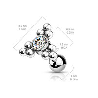 Piercing zirkonia big triangle dot Piercing zirkonia big triangle dot