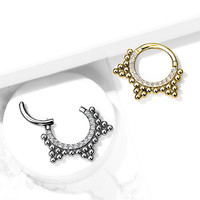 Piercing sparkling dot hoop silvy Piercing sparkling dot hoop silvy