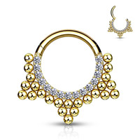 Piercing sparkling dot hoop goldy Piercing sparkling dot hoop goldy