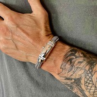 Brede zilveren heren armband Ron Brede zilveren heren armband Ron