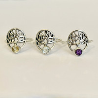 Zilveren ring Amethist tree of life Zilveren ring Amethist tree of life