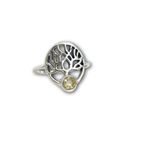 Zilveren ring Citrien tree of life Zilveren ring Citrien tree of life