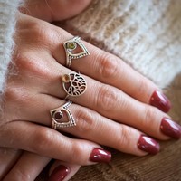 Zilveren ring Citrien tree of life Zilveren ring Citrien tree of life
