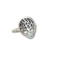 Zilveren ring Green amethist tree of life Zilveren ring Green amethist tree of life