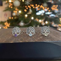 Zilveren ring Citrien tree of life Zilveren ring Citrien tree of life
