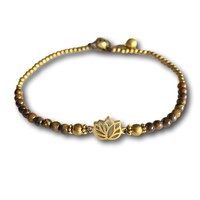 Enkelbandje lotus tiger-eye Enkelbandje lotus tiger-eye