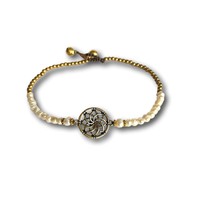 Enkelbandje zoetwaterparel dreamcatcher Enkelbandje zoetwaterparel dreamcatcher