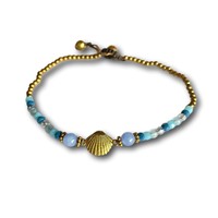 Enkelbandje blauw schelp Enkelbandje blauw schelp