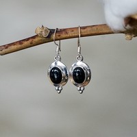 Zilveren oorbellen Black Onyx Rania Zilveren oorbellen Black Onyx Rania