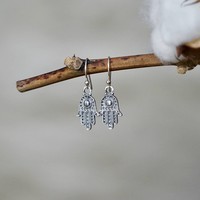 Hamsa hand oorbellen zilver Hamsa hand oorbellen zilver