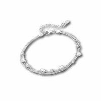 Armbandje zilver hartjes en bolletjes Armbandje zilver hartjes en bolletjes