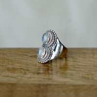Zilveren ring double Moonstone Zilveren ring double Moonstone