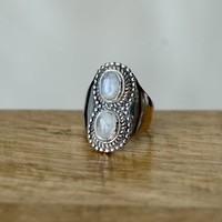 Zilveren ring double Moonstone Zilveren ring double Moonstone