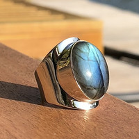 Labradoriet ring Anello Labradoriet ring Anello