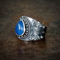 Zilveren ring Blauwe Chalcedoon Divya Zilveren ring Blauwe Chalcedoon Divya