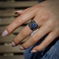 Zilveren ring Blauwe Chalcedoon Divya Zilveren ring Blauwe Chalcedoon Divya