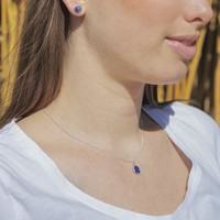 Zilveren ketting Blauwe Saffier Zilveren ketting Blauwe Saffier