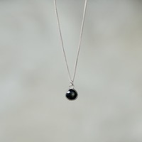 Zilveren ketting zwarte Spinel Zilveren ketting zwarte Spinel