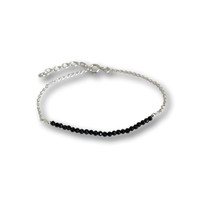Armbandje zwarte Spinel zilver Armbandje zwarte Spinel zilver