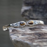 Zilveren edelsteen armband Vanida Tiger eye Zilveren edelsteen armband Vanida Tiger eye
