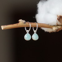 Zilveren hoop oorringen Amazonite Zilveren hoop oorringen Amazonite