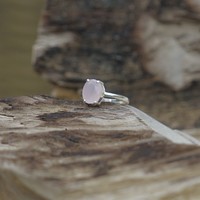 Zilveren edelsteen ring Rozenkwarts Zilveren edelsteen ring Rozenkwarts