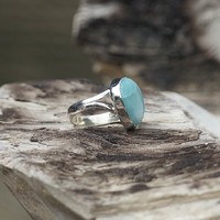 Zilveren ring Larimar Esmeralda Zilveren ring Larimar Esmeralda