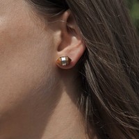 Oorknopjes Tiger-eye dubbeleinder Oorknopjes Tiger-eye dubbeleinder