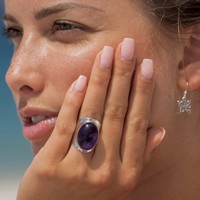 Zilveren ring Amethist Anello Zilveren ring Amethist Anello