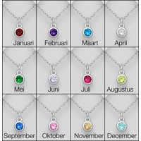 Geboortesteen zilveren ketting Geboortesteen zilveren ketting