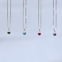 Geboortesteen zilveren ketting Geboortesteen zilveren ketting