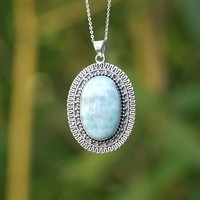 Zilveren hanger Larimar Sosua Zilveren hanger Larimar Sosua