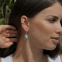 Zilveren Larimar oorbellen Zilveren Larimar oorbellen