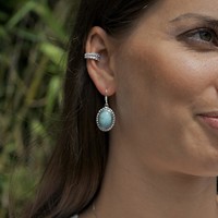 Zilveren Larimar oorbellen Zilveren Larimar oorbellen