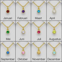 Geboortesteen goldplated ketting Geboortesteen goldplated ketting