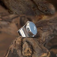 Zilveren ring small Anello Blue Chalcedone Zilveren ring small Anello Blue Chalcedone