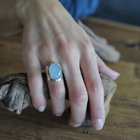 Zilveren ring small Anello Blue Chalcedone Zilveren ring small Anello Blue Chalcedone