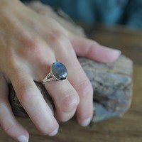 Zilveren ring Labradoriet Solitaire Zilveren ring Labradoriet Solitaire