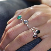 Zilveren edelsteen ring piccola Black Onyx Zilveren edelsteen ring piccola Black Onyx
