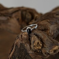 Zilveren edelsteen ring piccola Black Onyx Zilveren edelsteen ring piccola Black Onyx