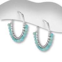 Zilveren oorringen Amazonite Zilveren oorringen Amazonite