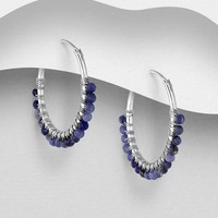 Zilveren oorringen Blauwe Saffier Zilveren oorringen Blauwe Saffier