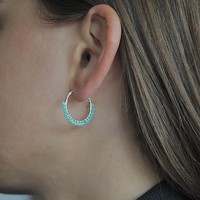 Zilveren oorringen Amazonite Zilveren oorringen Amazonite